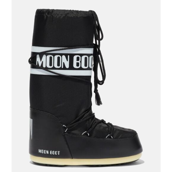 Moon Boots Icon Black Nylon Boot Unisex 11.5/13 M 12.5/14 L NWOB Water Repellant - Picture 1 of 10